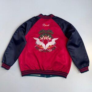 Bpcall Reversible Sukajan Jacket U.S. Navy Seabees/ Crane Embroidered Jacket - L